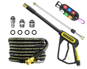 Pohir 3in1gyq-5#16-4500gsg-25ft-zt Pressure Washer Gun And Hose 4500psi Kit 25ft Power Washing Steel Braid