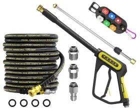 Pohir 3in1gyq-5#16-4500gsg-50ft-zt Pressure Washer Gun And Hose 4500psi 3/8ftft Kit 50ft Power Washing Steel