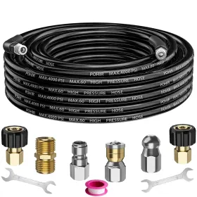 Pohir 616967894653 Sewer Jetter Kit For Pressure Washer 25ft Hydrojet Drain Cleaning With Butto