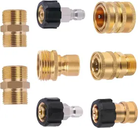 8in1-kc Pohir 8pcs Pressure Washer Adapter Set M22 3/8 Inch Quick Connect For Power Hose