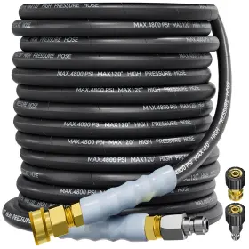 8in-gsg-bk-50ft-001 Pohir Acc-3#8in-gsg-bk-50ft-001 50ft 4800psi 3/8 Inch Pressure Washer Hose Wire Braided Kink Resistant Power