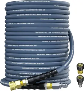 16in-gsg-bu-100ft-001 Pohir Acc-5#16in-gsg-bu-100ft-001 100ft 3/8 Inch Pressure Washer Hose 4500psi 2-braid Kink Resistant Power Qc