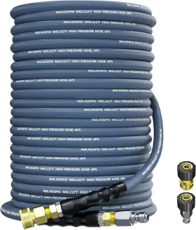 16in-gsg-bu-125ft-001 Pohir Acc-5#16in-gsg-bu-125ft-001 125ft 3/8 Inch Pressure Washer Hose 4500psi 2-braid Kink Resistant Power Qc