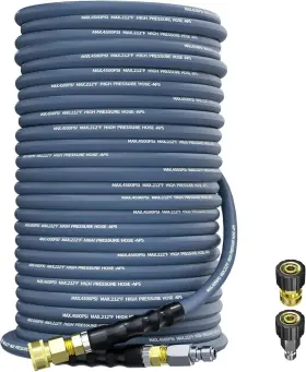 16in-gsg-bu-150ft-001 Pohir Acc-5#16in-gsg-bu-150ft-001 150ft 3/8 Inch Pressure Washer Hose 4500psi 2-braid Kink Resistant Power Qc