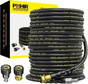 Gsg-125ft-y-1 Pohir Gsg-125ft-y-1#4-kc 125ft 1/4 Inch Pressure Washer Hose 4200psi Flexible Wire Power Extension