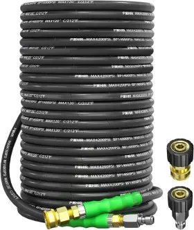 Gsg-150ft-w-3 Pohir Gsg-150ft-w-3#8-kc-4200psi 150ft Pressure Washer Wire Hose 3/8 Inch 4200psi Flexible Power Washing