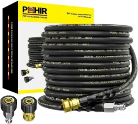 Gsg-50ft-y-1 Pohir Gsg-50ft-y-1#4-kc 50ft 4200psi Pressure Washer Hose 1/4 Inch Flexible Wire Power Extension