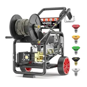 Jc-khg400c Pohir 4400 Psi 4.0 Gpm Gas Pressure Washer With Electric Start 50ft Hose 5 Nozzles