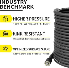 Js-fbg-100ft-ms-001-a Pohir 100ft 4000psi Pressure Washer Hose 1/4 Inch Kinnk Resistant Replacement #2