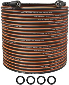 Js-jyfb-100ft-orange Pohir 100ft Pressure Washer Hose 1/4 Inch 4000psi Power Extension M22-14mm