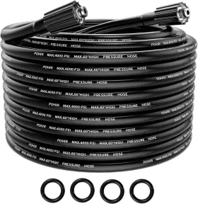 Jypbg-25ft-w-1 Pohir Jypbg-25ft-w-1#4-lw 25ft 1/4 Inch Pressure Washer Hose 4000psi Power Flexible Extension