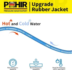 Wm-gsg-3 Pohir Wm-gsg-3#8-bl-150ft-new 150ft 3/8 Inch Pressure Washer Hose 4800psi Flexible Power Wire Extension #3
