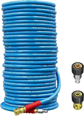 Wm-gsg-3 Pohir Wm-gsg-3#8-bl-150ft-new 150ft 3/8 Inch Pressure Washer Hose 4800psi Flexible Power Wire Extension