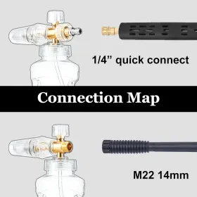 Power Town 711181238761 Foam Cannon For Pressure Washer Additional 1.1mm Orifice Nozzle Washe #3