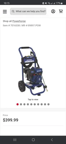 5758646 Powerhorse Gas Cold Water Pressure Washer 3200 Psi 2.6 Gpm #3
