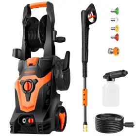 Powryte 718038695357 Electric Pressure Washer With Hose Reel Foam Cannon