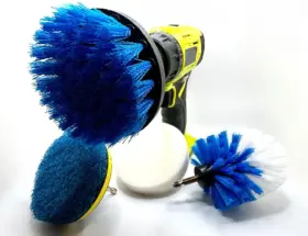 Pro-graad 850050327370 4 Piece Drill Brush Attachment Set Scrubbing Pad And White Blue
