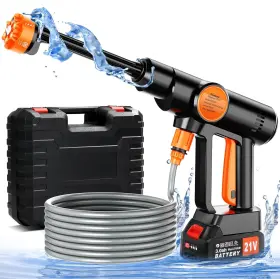 Qardoz 739722468705 Portable Cordless Pressure Washer 652psi Battery Powered Wit
