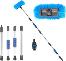 Car710 Qixiang 60 Inch Car Wash Brush With Long Handle Flow-thru Soft Bristle Washing Blue