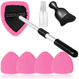 Qydipclin 027685988119 7pcs Windshield Cleaner Tool Car Window Cleaning Wash Kit With Pink