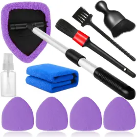 Qydipclin 027685988485 10pcs Windshield Cleaning Tool Inside Car Window Cleaner Purple