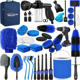 1a0213k13bu42 Qydipclin 42pcs Car Detailing Kit Brush Set Blue