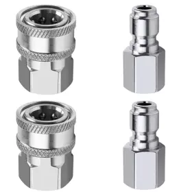 Qyzzrs 767791322048 2sets Npt 3/8 Inch Stainless Steel Male And Female Power Washer Quick Disconn