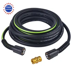 Rb202001 Rainbello Pressure Washer Hose 25ft 14mm 3200 Psi Kink Resistant Flexible Water