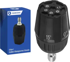 Pwn957 Raincovo Adjustable Pressure Washer Nozzle 6-in-1 Stainless Steel Quick-change Over Rep