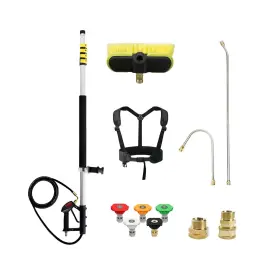 Rw-002 Raynel 24ft Telescoping Pressure Washer Extension Wand With Brush Head Power