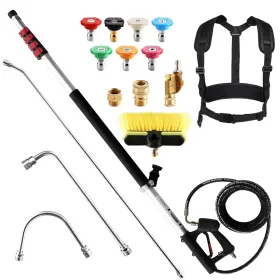 Plu-44-2 Ridge Washer 24 Ft Telescoping Pressure Wand Power Extension With Brus