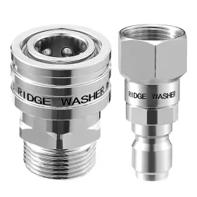 Plu-51-1 Ridge Washer Pressure Swivel Adapter Stainless Steel M22 14mm To 3/8 Inch 5000 Psi 2 Pack