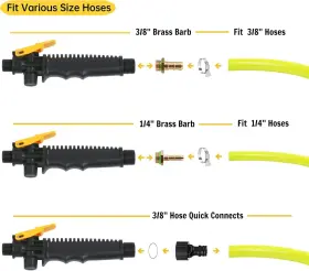 Riomhorry 645716650035 29ftft Sprayer Wand Replacement 1/4 Inch And 3/8 Brass Barb Universal Orange 29 In #3
