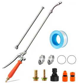 Sw4401 Riomhorry 44ftft Metal Sprayer Wand Replacement 1/4 Inch And 3/8 Brass 44 Inches Orange In