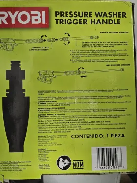 Ryobi 046396017987 Gas Electric Pressure Washer Trigger Gun 3300 Psi Durable Impact Resistant