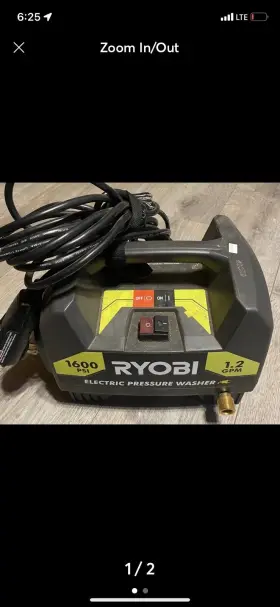 141612 Ryobi - 1600 Psi 1.2 Gpm Corded Electric Power Washer Tested Works