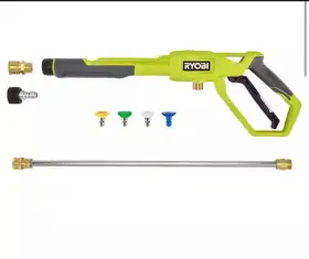 Ryobi 313039562518 Pressure Washer Trigger Handle Kit W Quick Connect Adaptors Nozzles Wand