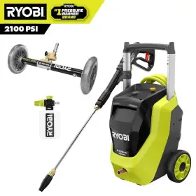 2100 Ryobi 313112016013 Psi 1.2 Gpm Cold Water Corded Electric Pressure Washer With Broom