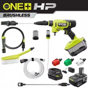 Ryobi 445050049044 One Hp 18-volt Brushless Ezclean 600 Psi 0.7 Gpm Cordless Electric Power Cleane