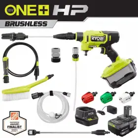 7581 Ryobi Hp 18-volt Brushless Ezclean 600 Psi 0.7 Gpm Cordless Electric Power Clean