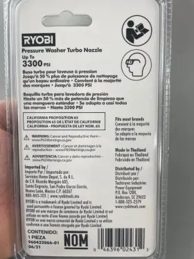 Pd3033996 Ryobi Ry31tn01 3 300 Psi Gas/electric Turbo Pressure Washer Nozzle #2