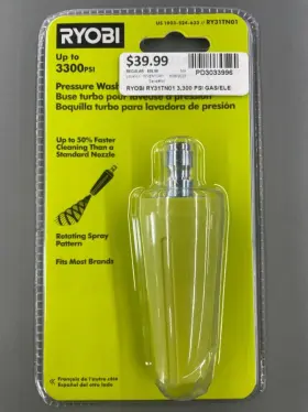 Pd3033996 Ryobi Ry31tn01 3 300 Psi Gas/electric Turbo Pressure Washer Nozzle