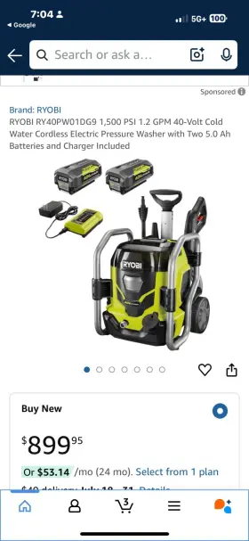 Ry40pw01dg9 Ryobi 40v Hp Brushless Pressure Washer Ry40pw01dg9 Ryobi 40v Hp Brushless Pressure Washer