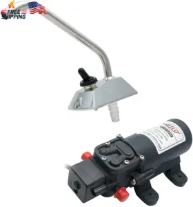 Sailingflo 445019824859 12v Pressure Diaphragm Pump With 360 Spin Faucet/tap And Switch For Bo