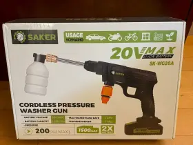 Sk-wg20a Saker Cordless Pressure Washer Gun 20v 1.5ah Li-ion Battery 200psi Max