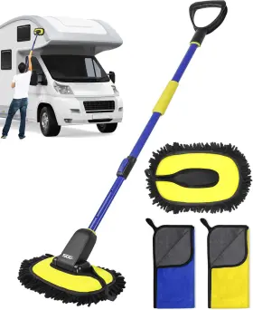 Au47bonmop4131 Seg Direct Car Wash Brush Mop Kit Extendable With Long Handle Blue