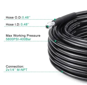 Selkie 726324539278 Pressure Washer Sewer Jetter Kit - 100ft X1/4 Inch Hydro Drain Cleaner Hos #2