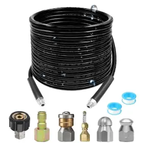 Selkie 726324610816 Pressure Washer Sewer Jetter Kit - 50ft Hydro Drain Cleaner Hose Corner