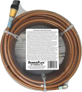 Sf100dsa-a1 Sewer Flex Jetter 100 Ft Drain Cleaner For Gas Pressure Washer Up To 2.8 Gpm