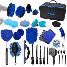 Shall 703387321170 28pcs Car Detailing Brush Kit Interior Exterior Wheels Cleaning